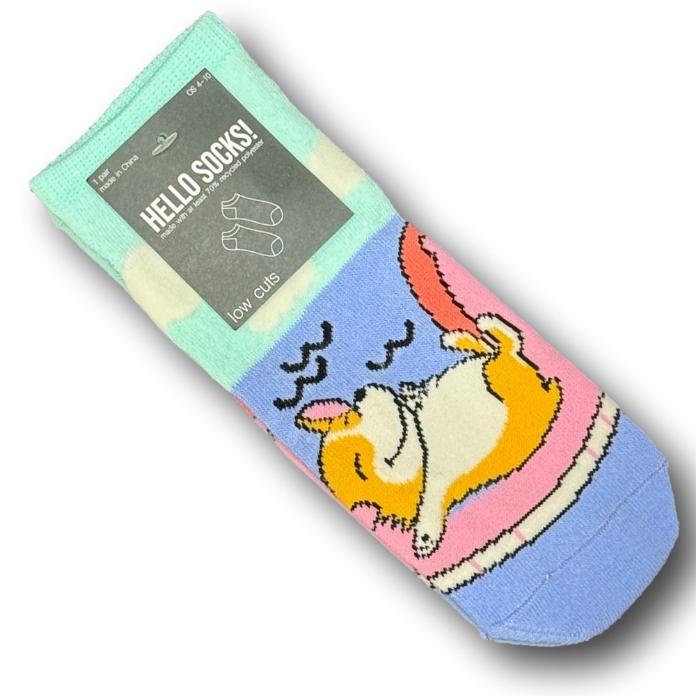 3/$15 Vacation Corgi Funny Novelty Low-Cut Ankle Socks - NWT - Picture 3 of 3